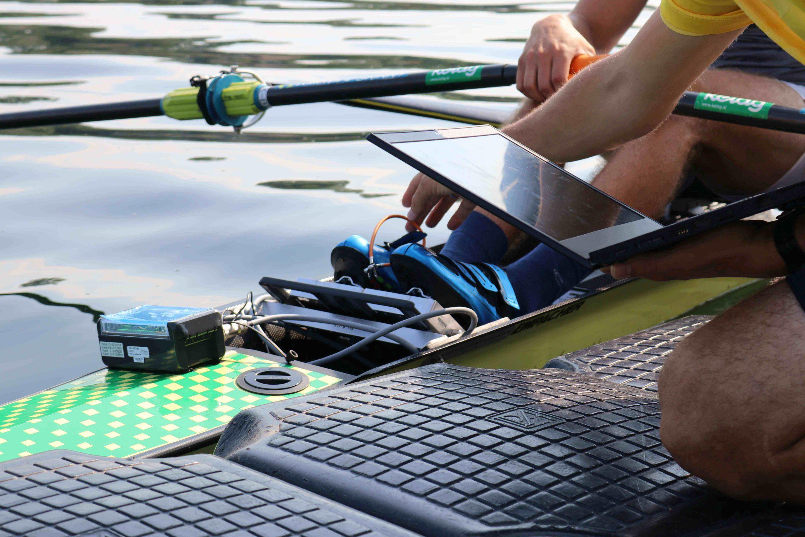 Ruderboot mit Messtechnik im Praxistest
