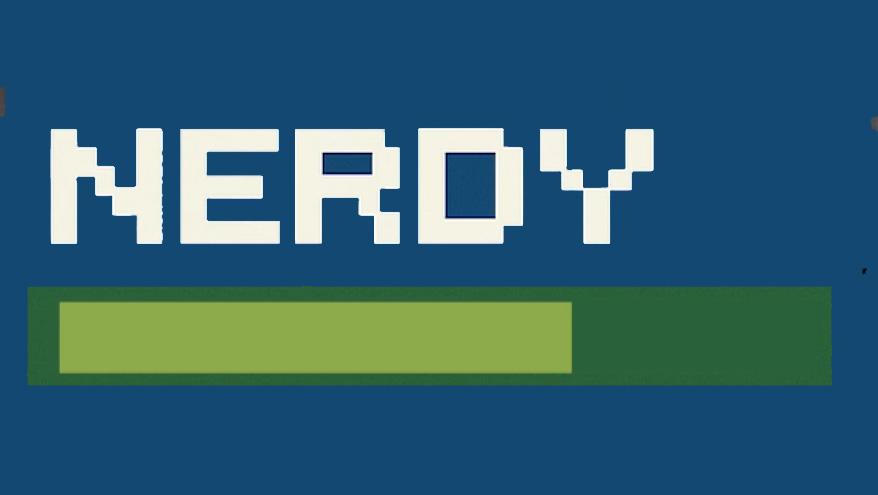 Ladebalken mit Aufschrift nerdy