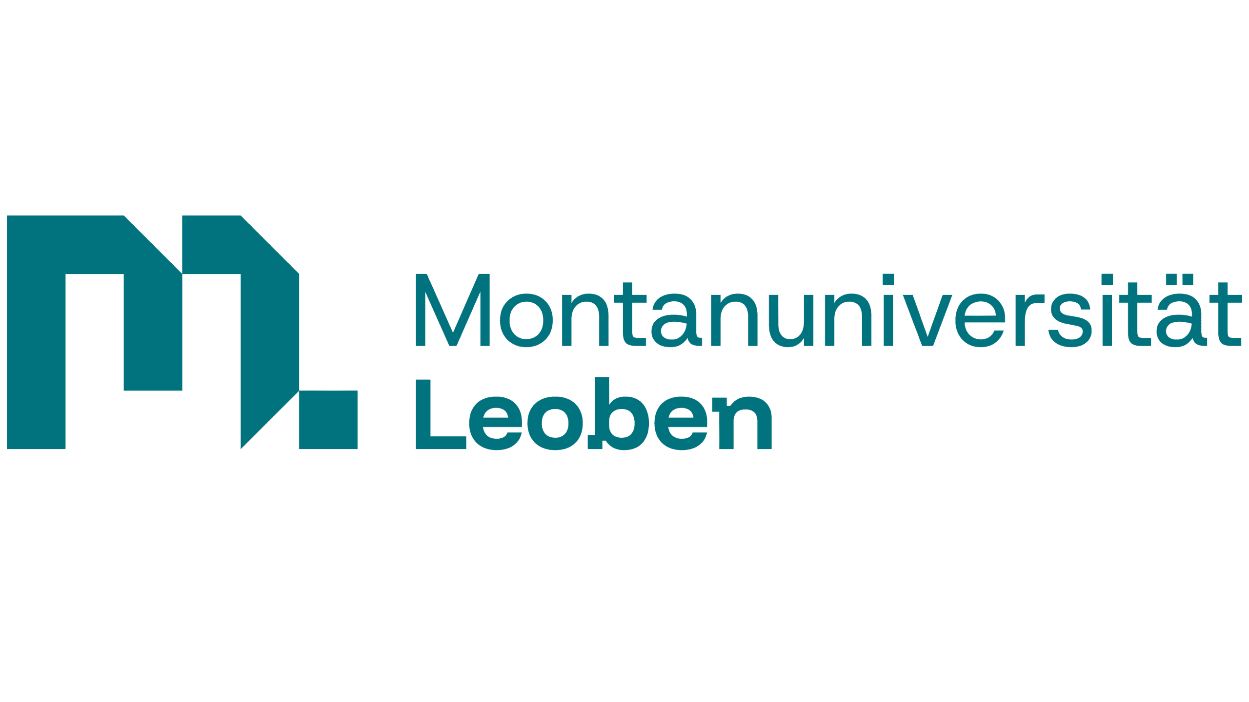 Das Logo der Montanuniversität Leoben zeigt ein stilisiertes M auf der linken Seite und den Text Montanuniversität Leoben in Grüntönen auf der rechten Seite, alles auf weißem Hintergrund.