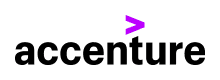 Accenture-Logo mit dem Firmennamen in schwarzen Kleinbuchstaben und einem violetten Größer-als-Symbol (>) über dem Buchstaben t auf hellgrauem Hintergrund.