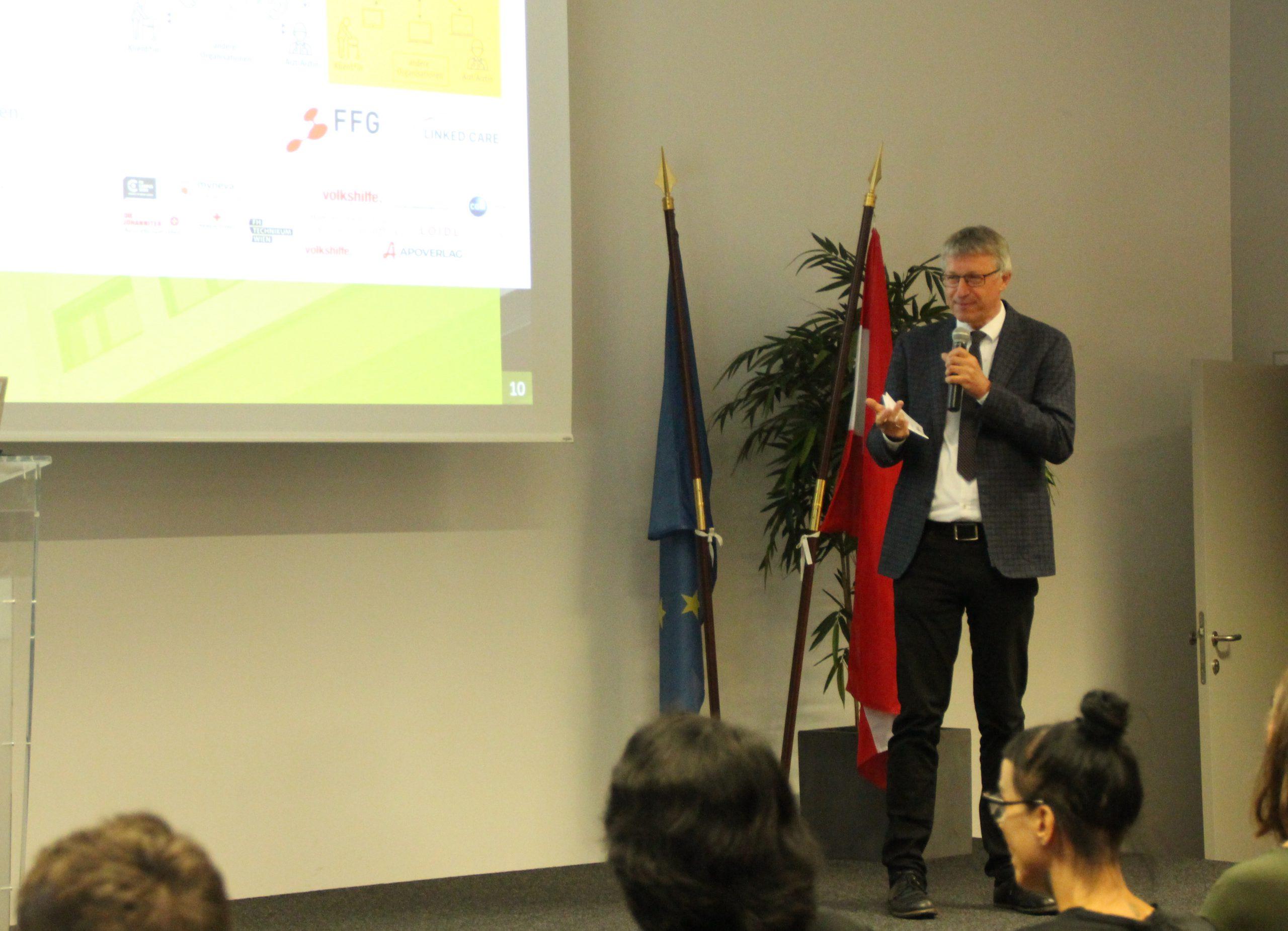 Vizerektor Sauermann begrüßt Tagungsgäste