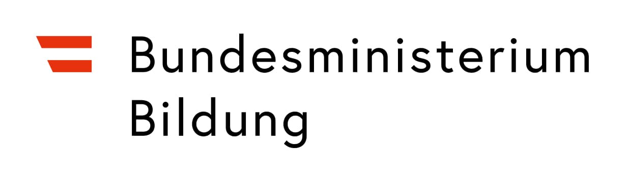 Logo des österreichischen Bundesministeriums für Bildung mit zwei roten Querbalken auf der linken Seite und dem Text Bundesministerium Bildung in schwarzer Schrift auf weißem Hintergrund.